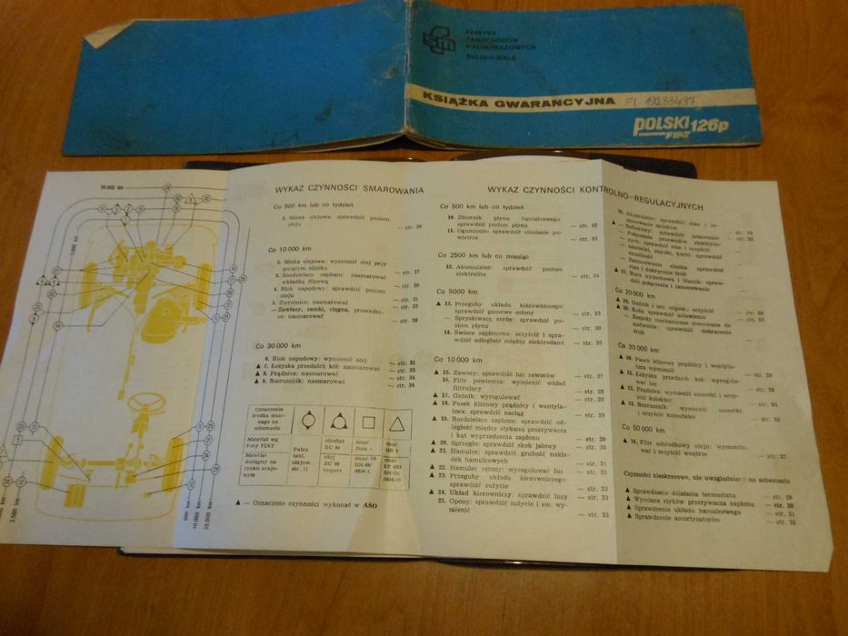 Instrukcja obsługi Fiat 126p oryginał z 1974 roku