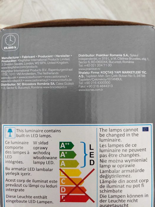 Lampa spot, zintegrowane diody led