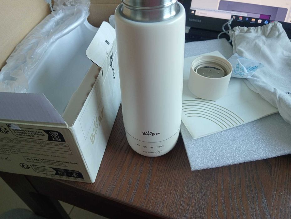 Mini Jarro Elétrico Bear 0.3L Aço SUS 304 – Bege – NOVO