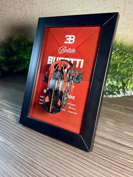 Картина з моделлю Bugatti Bolide (10х15см)