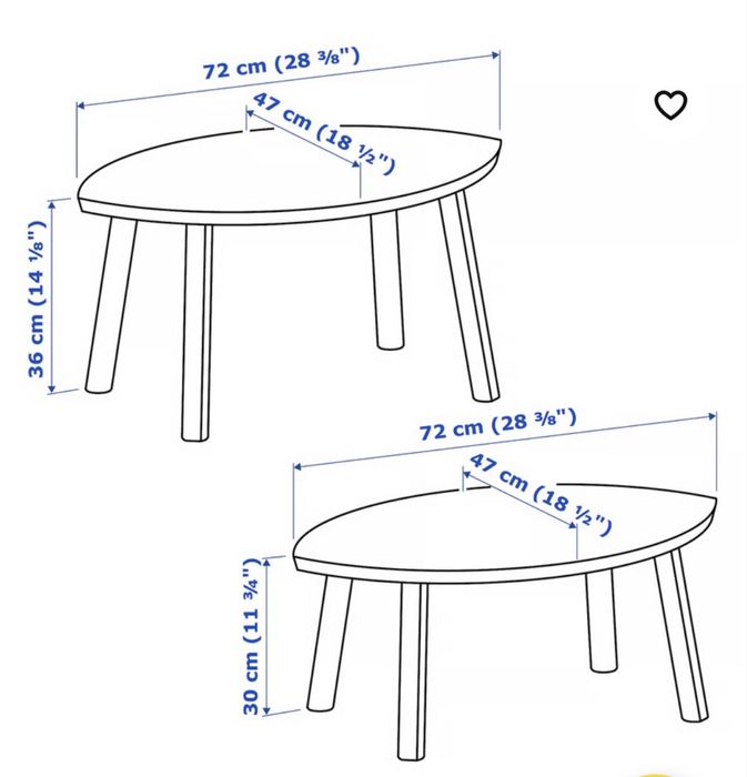 Conjunto de duas mesas de centro Ikea - Stockholm