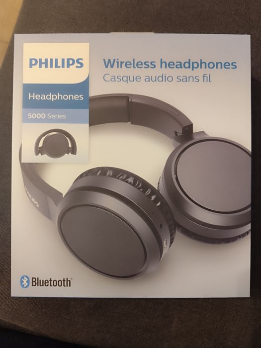 Słuchawki bezprzewodowe nauszne PHILIPS TAH5205 czarne nowe