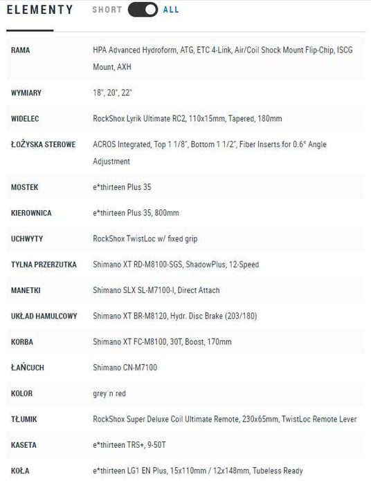Cube Stereo 170 TM, grey'n'red / 180 skoku przód, 170 tył / Rozmiar 18