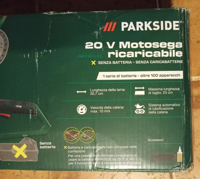 Motosserra a bateria 20V Parkside