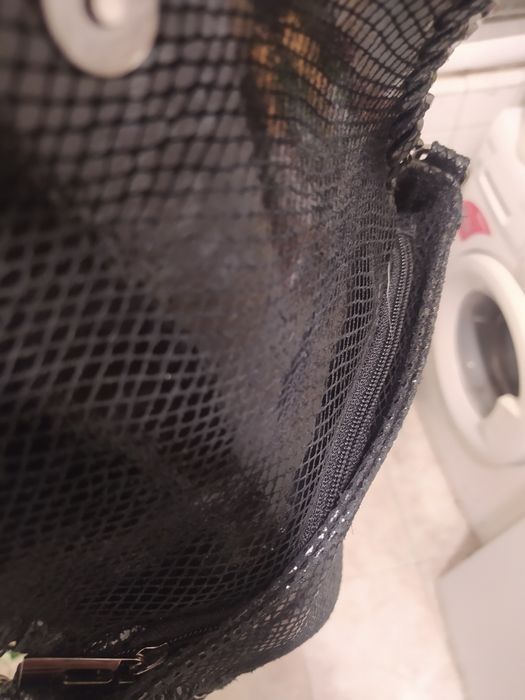 Bolsa senhora pele genuína em preto com Alsa de corrente+ctt registado