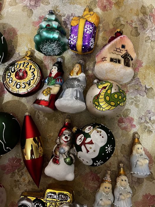 Ялинкові прикраси, іграшки, скляні, ручна робота