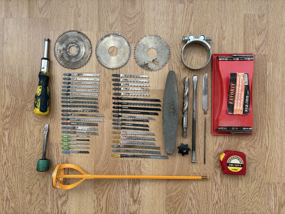 Пилочки для лобзика сверло терка круг шлифовальный сантиметр точило