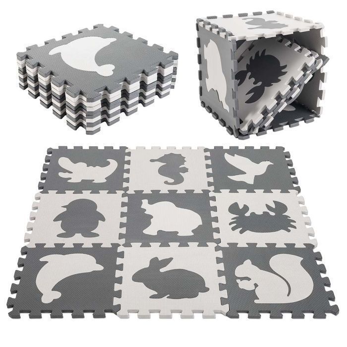 Mata Edukacyjna Puzzle Piankowe Mata dla Dzieci Składana 9 el.