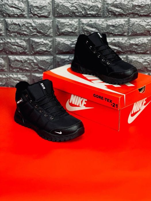 Мужские мега теплые ботинки Nike  +5° -31° черные зимние батинки найк