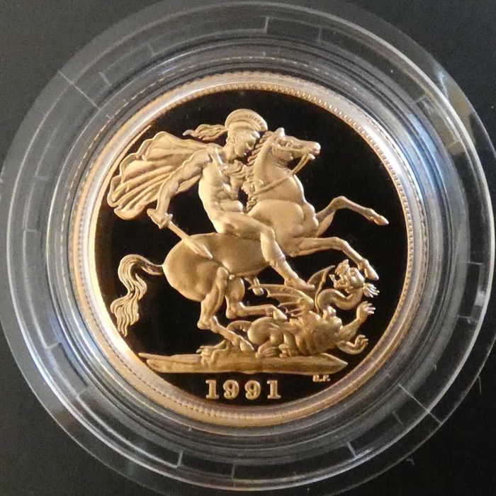 1991 Libra Ouro Proof 3.º Retrato Rainha Victoria design Maklouf com Caixa e Certificado