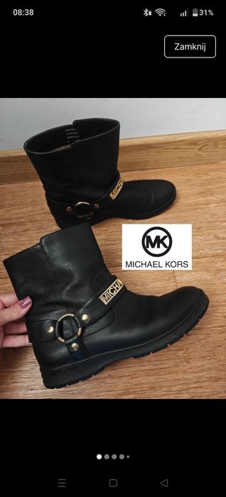 Botki Michael Kors 39 skórzane premium skóra kozaki