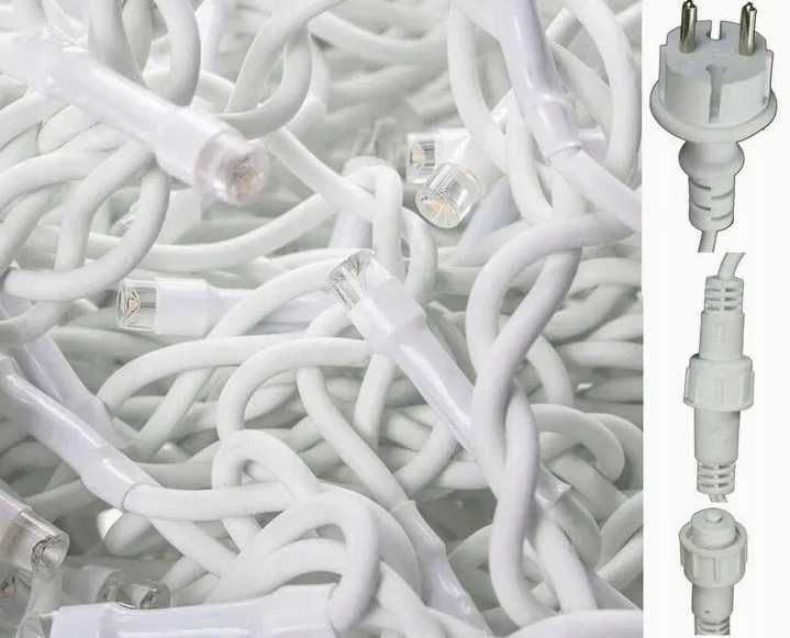 Lampki Choinkowe Sople 100 LED Niebieskie + Flash Iskra 100 lampek