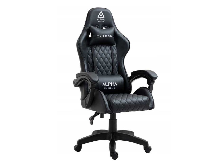 FOTEL GAMINGOWY  biurowy krzesło gracza Obrotowy KUBEŁKOWY CZARNY