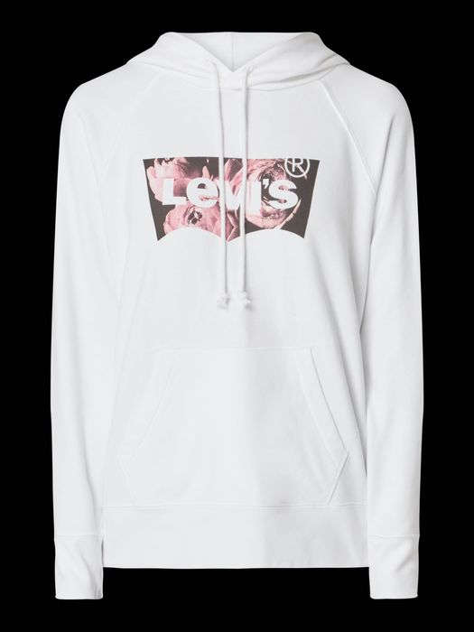 Bluza z kapturem z nadrukiem z logo - biały LEVIS