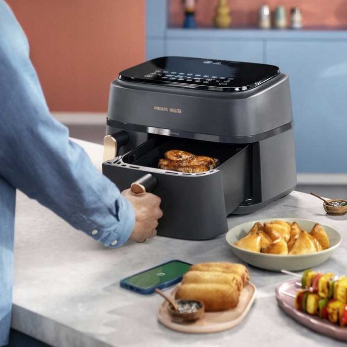 Dwukomorowa frytkownica beztłuszczowa airfryer Philips Ovi 9L 2750W