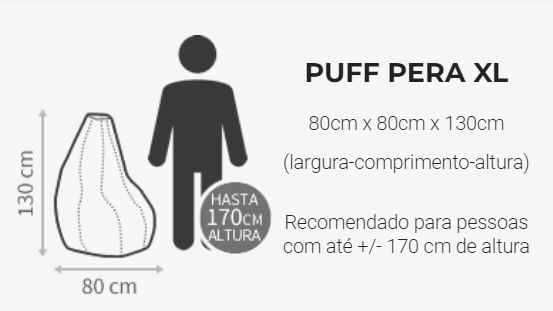 PUFF pele de couro bege XL