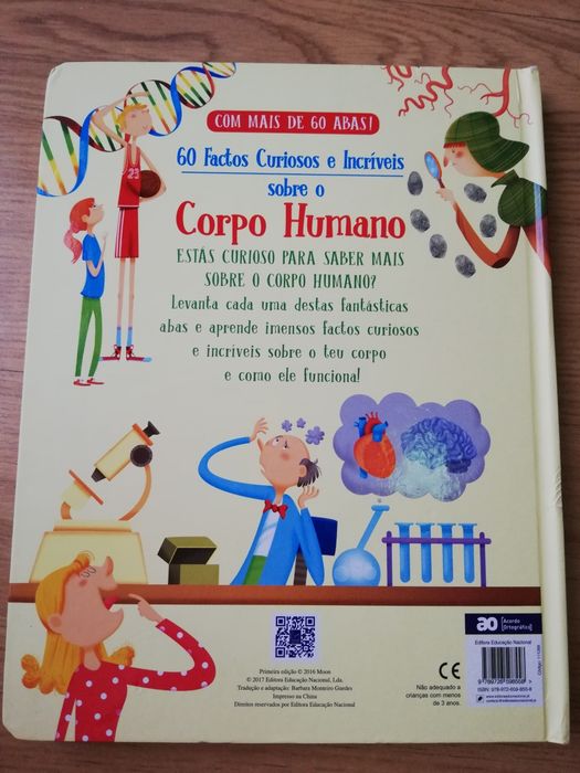 Livro "60 factos curiosos e incríveis sobre o corpo humano" - novo