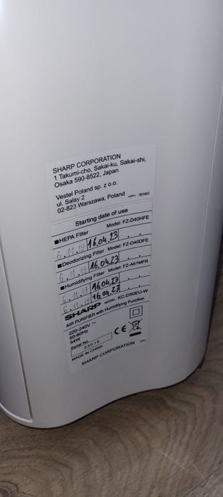 Oczyszczacz powietrza sharp KC-D50EU-W