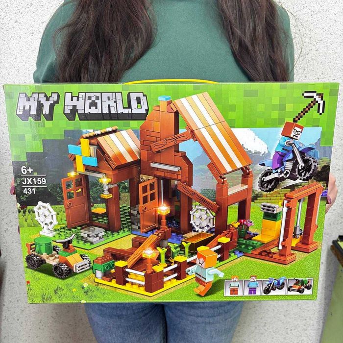 Конструктор Лего Майнкрафт будинок у лісі із дерева 431 деталей My World JX 159 в коробці, набори майнкрафт для дітей