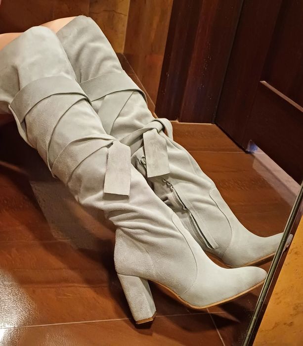 Kozaki Venezia 36, zamszowe, muszkieterki