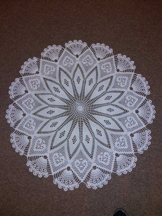 Serweta szydełkowa okrągła rękodzieło