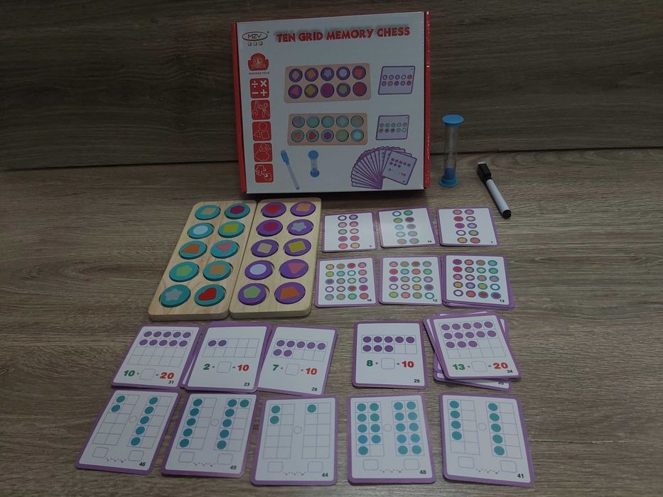 Nowa drewniana układanka edukacyjna ,sorter matematyczny ,memory