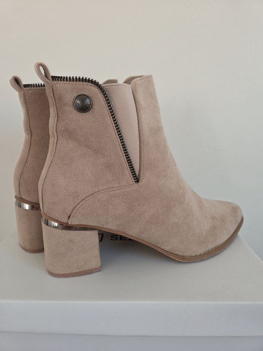 Botas Camurça Bege/Rosa nr 39