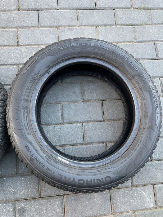 Opony Zimowe 2szt. 15cali 185/60/15 UNIROYAL MS PLUS 77 bieżnik 5mm