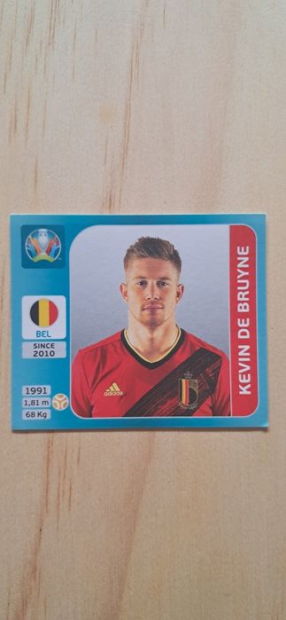 Cromo futebol de Kevin de Bruyne(Euro 2020)da Panini