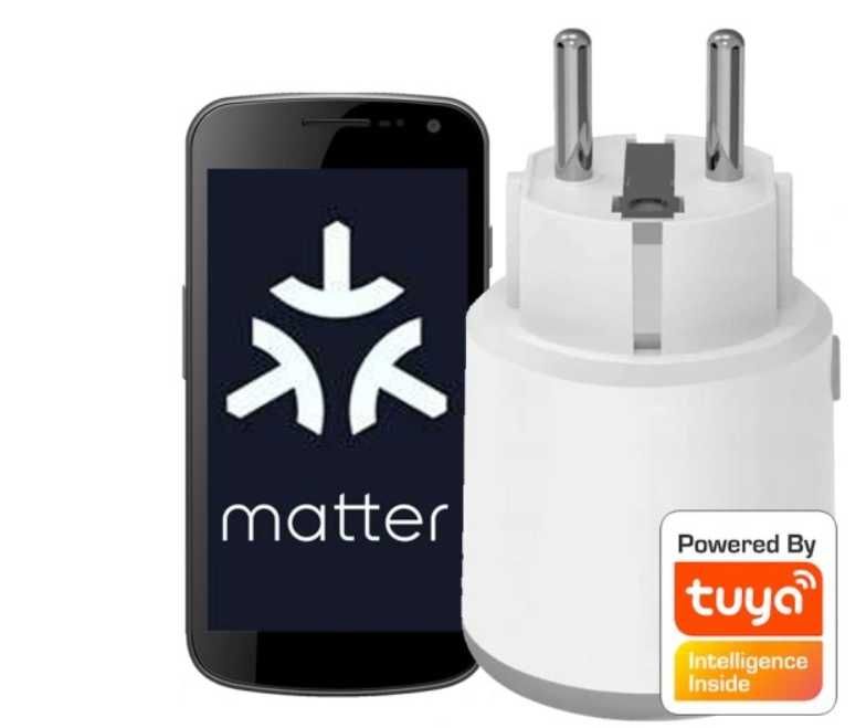 2x Gniazdko Wtyczka WiFi Matter Pomiar En. 260V 3680