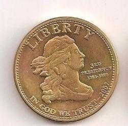 10 Долларов США 2007 Позолота Сувенир