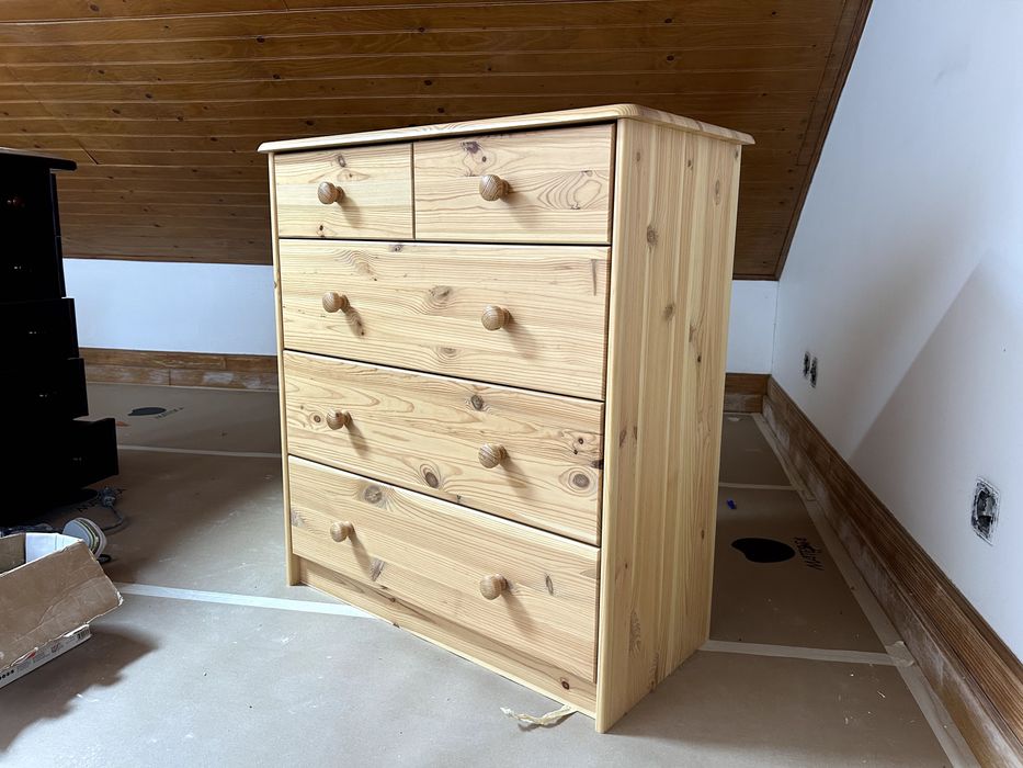 Cómoda em Madeira de Pinho com 5 Gavetas / 5-Drawer Pine Wood Chest of Drawers