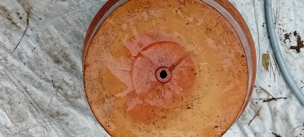 Donica ceramiczna 34,5 cm ,vintage wypalana bez szkliwa