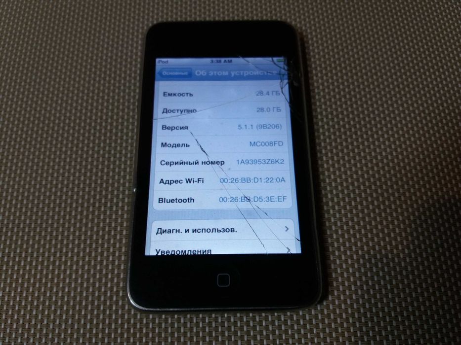 iPod touch 3 32гб (mc008fd) icloud чистый