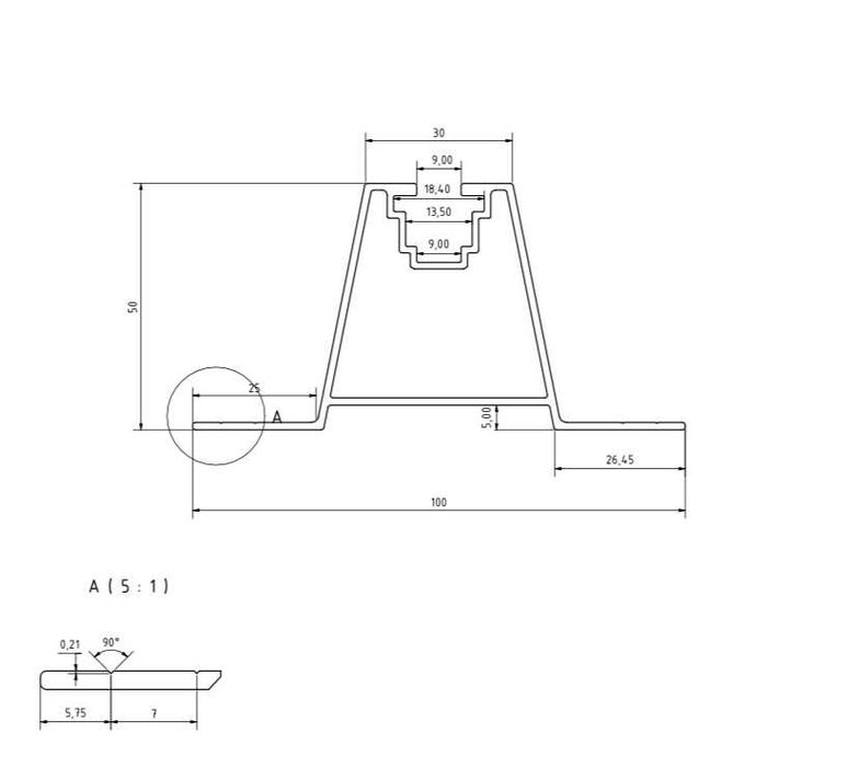 Алюмінієвий Блок SPL -5 для кріплення сонячних панелейе 20/30 см