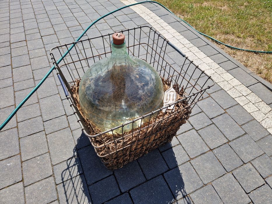 Balon Baniak Gąsior do Wina Grube Szkło Mocny Kosz