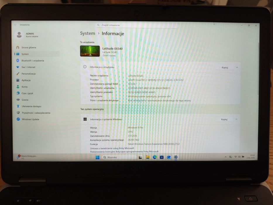 DELL Latitude E6540 - Core i7 4810MQ + Win11 PRO + zasilacz + stacja