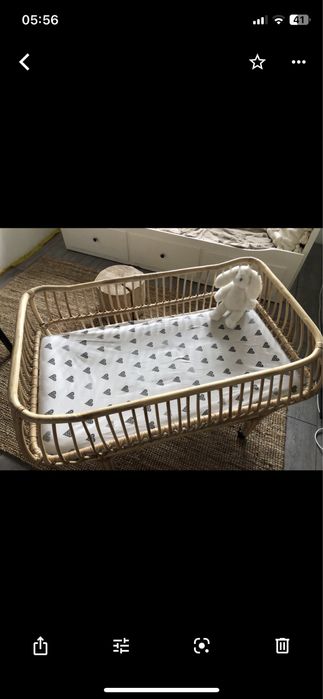 Łóżeczko wiklinowe rattanowe boho 60x110