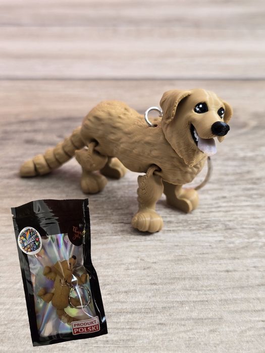 Breloczek Golden Retriever 3D - Brelok Druk3d fidget Keychain