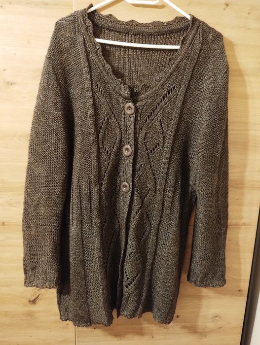 Brązowo-stalowa narzutka r.44