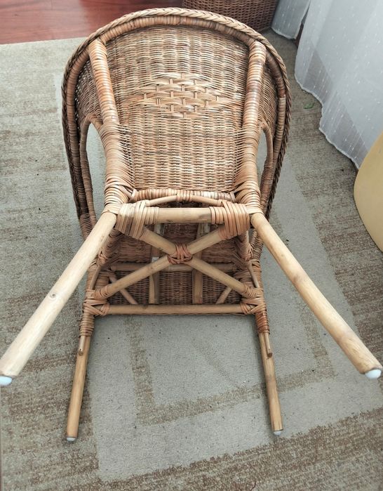 Cadeira/Poltrona de verga/rattan com almofada