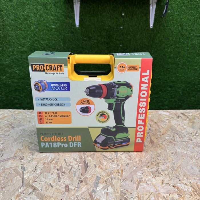 Шуруповерт аккумуляторний Procraft pa18pro DFR 2шт 2Ah аккумулятори