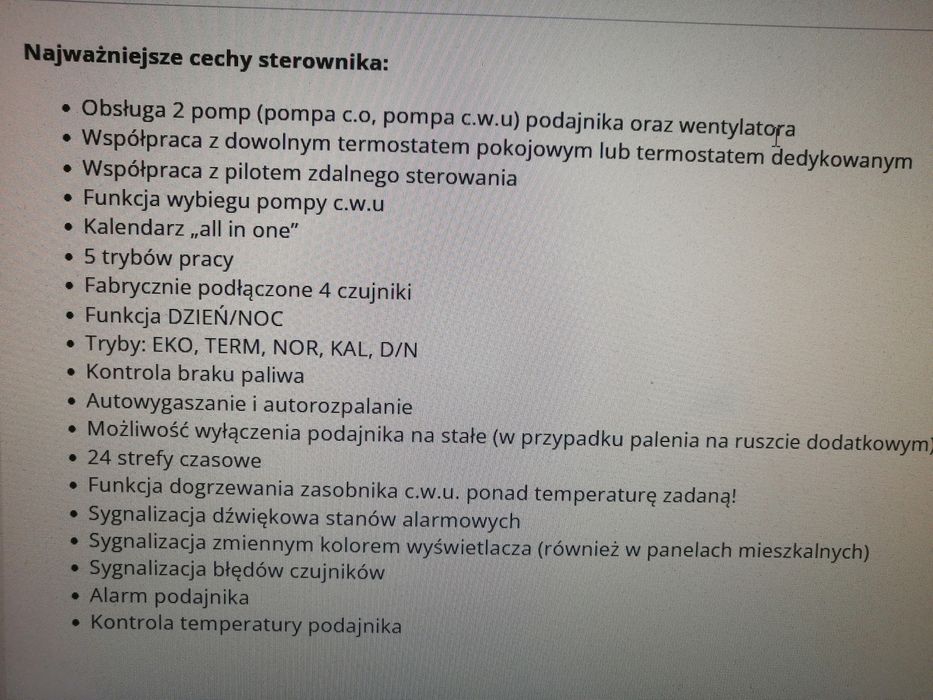 Sterownik do pieca komster negros