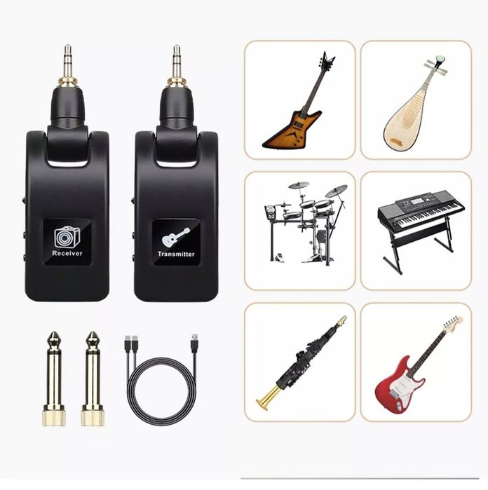 Kit transmissor sem fios dinâmico para instrumentos musicais novo!
U