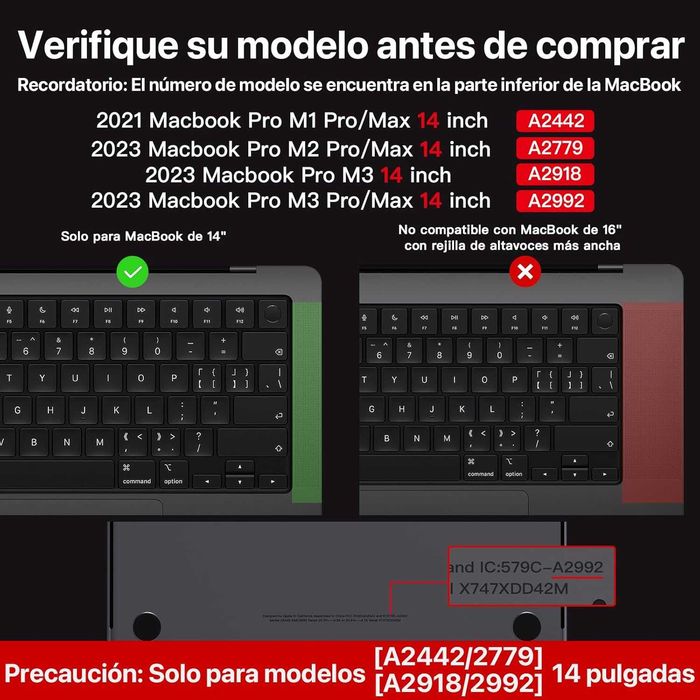 Soonjet -  Hard Case MacBook Pro 14 inch 2025-2021 M5 M4 M3 M2 M1 Pro/MAX
