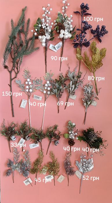 Новорічний декор кулі пуансетія олень серце ялинка хвоя керамічний