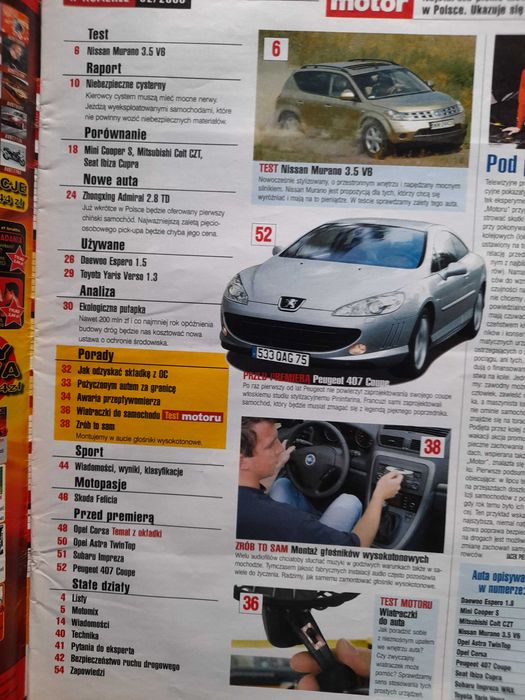 MOTOR Daewoo Espero, Felicia Cabrio, 407 Coupe, Murano Corsa rok 2005