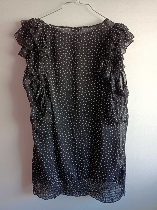 Blusa com bolinhas brancas, Cortefiel