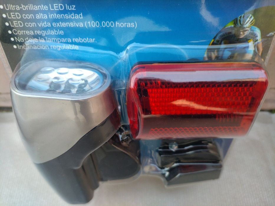 Lanterna led bicicleta + luz presença - novo