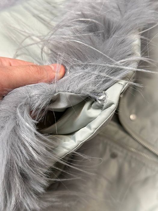 Белый бомбер с мехом MA1 opium archive аляска куртка курточка серая М